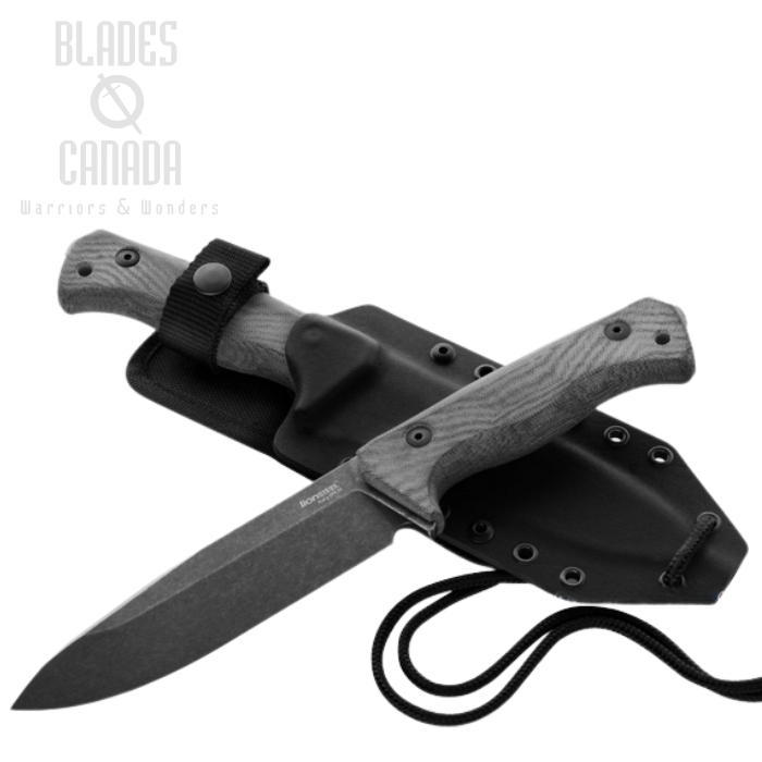 Lion Steel T6B 3V CVB Fixed Blade Knife, CPM 3V Old Black, Micarta Black, T6B3VCVB